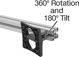 T-Slotted Framing Monitor Mount, Rotates and Tilts, for 45 mm High Rail