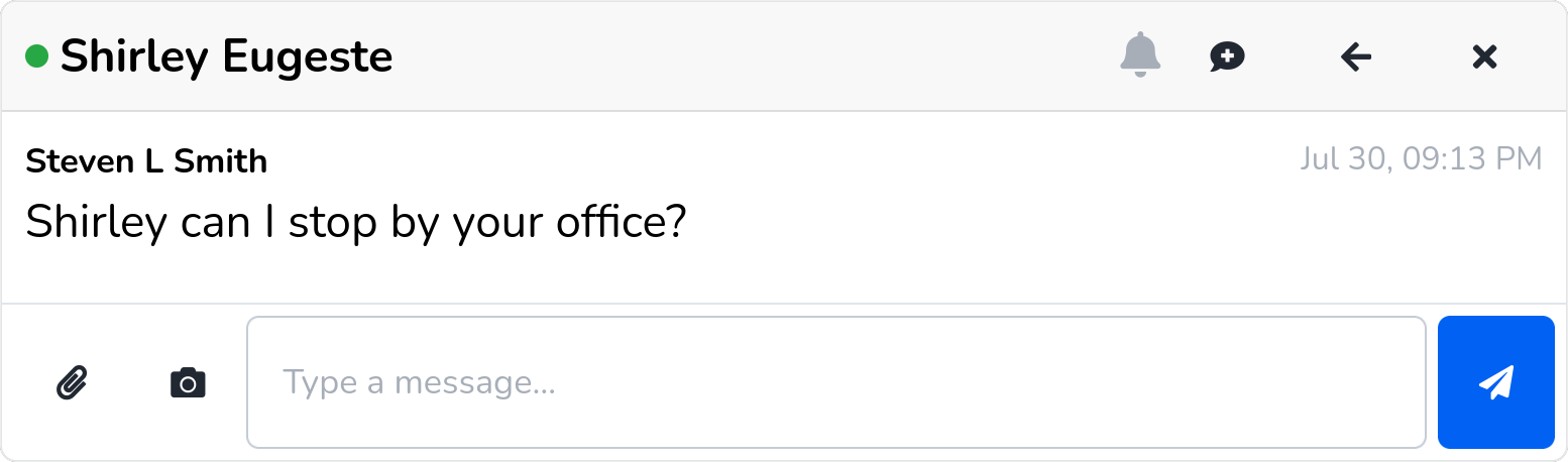 The MOLI Chat panel showing a conversation between coworkers